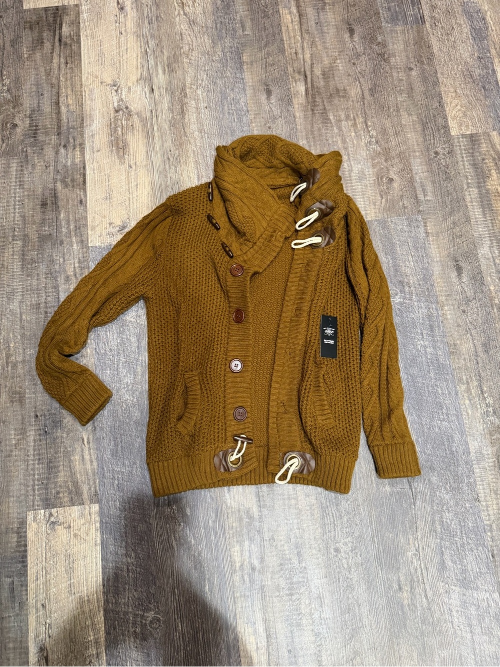 Women's Toggle Shawl-Collar Cardigan Sweater - Brown